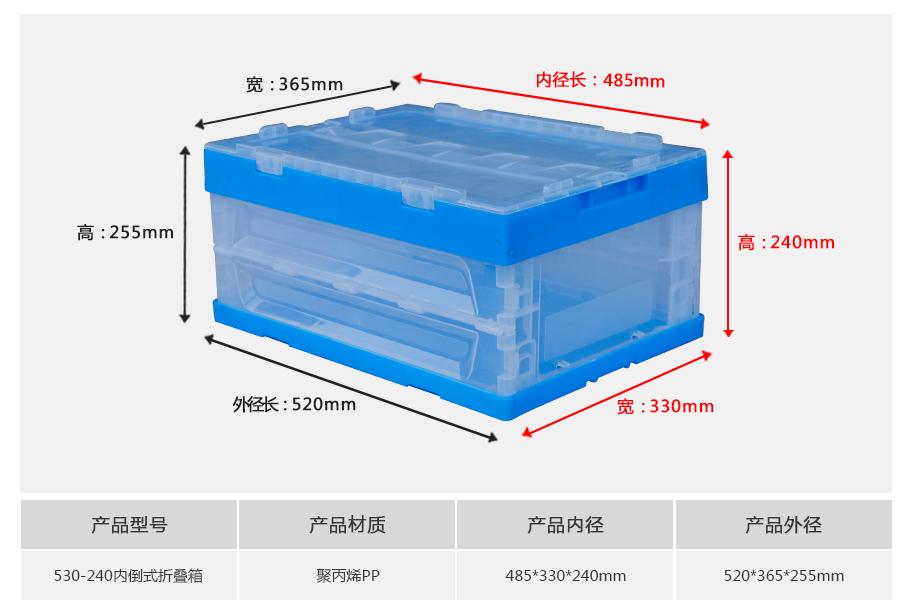 軒盛塑業(yè)530-240塑料內(nèi)倒式折疊周轉箱